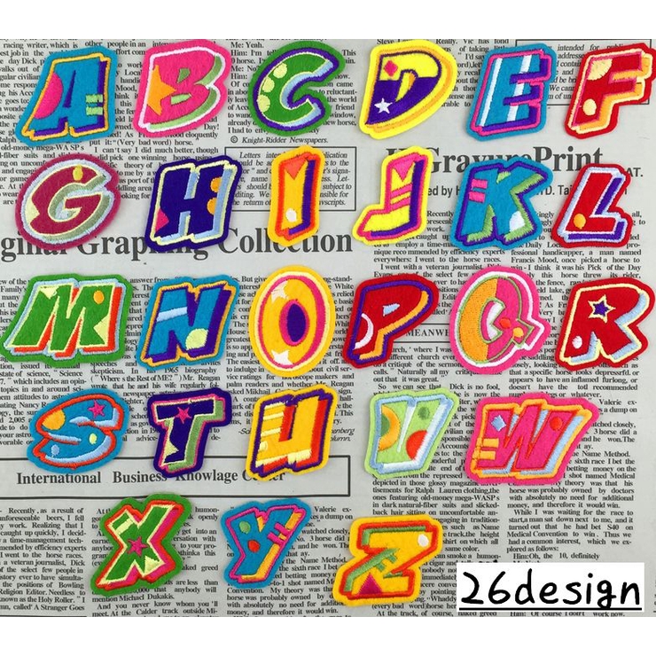 大きなお名前ワッペン 文字ワッペン アルファベット 筆記体 大 A