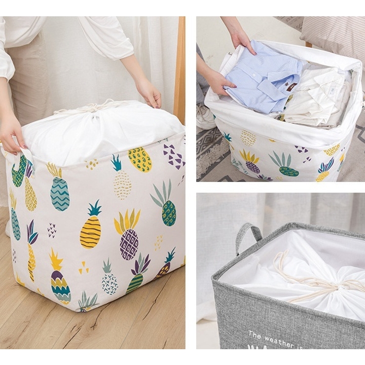 ランドリーバスケット 巾着型 折り畳み可能 | PlusNao | 詳細画像5 