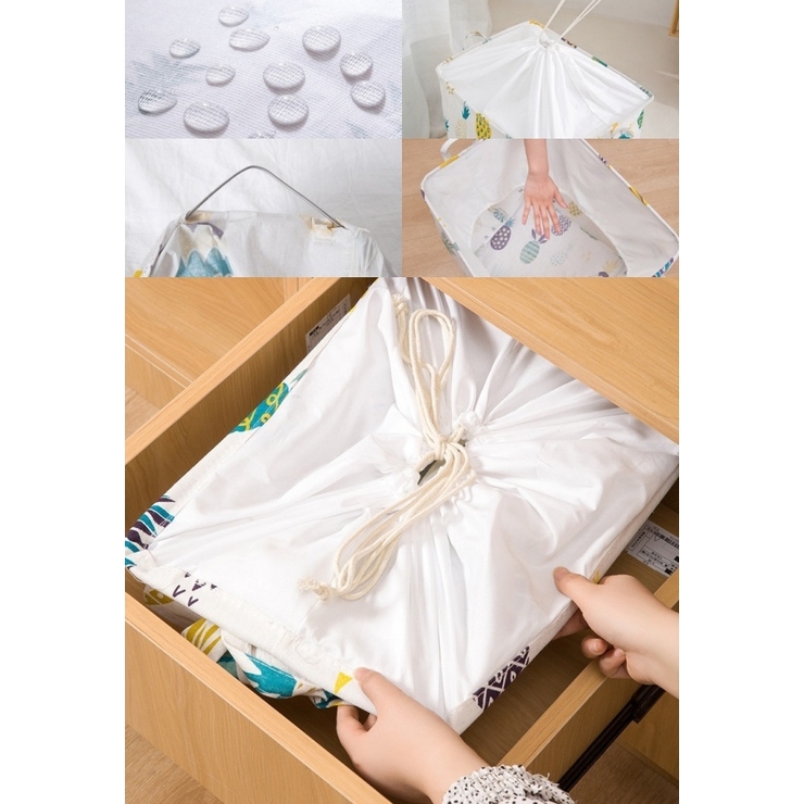 ランドリーバスケット 巾着型 折り畳み可能 | PlusNao | 詳細画像6 