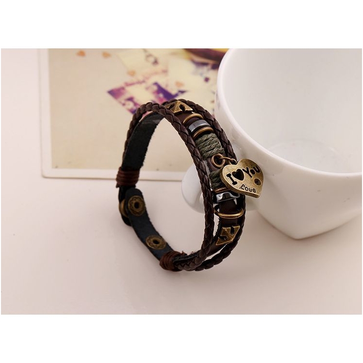 ブレスレット レザーブレスレット ハートモチーフ | PlusNao | 詳細画像5