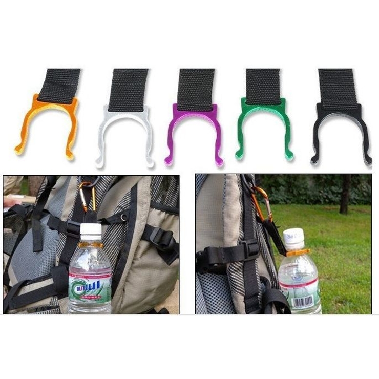 ペットボトルホルダー クリップ型 アウトドアグッズ[品番