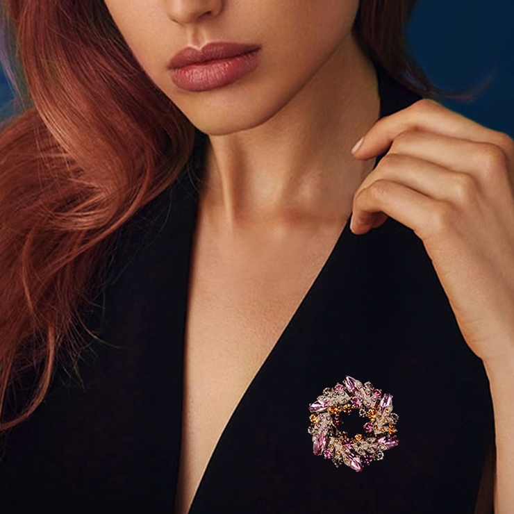 ブローチ ビジュー リース型ブローチ | PlusNao | 詳細画像2 