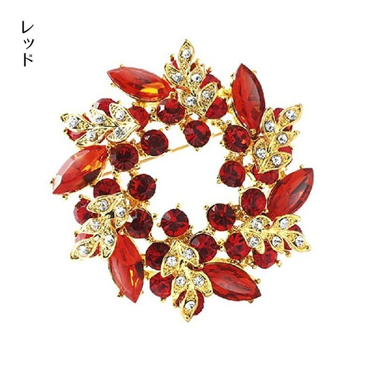 ブローチ ビジュー リース型ブローチ | PlusNao | 詳細画像5 