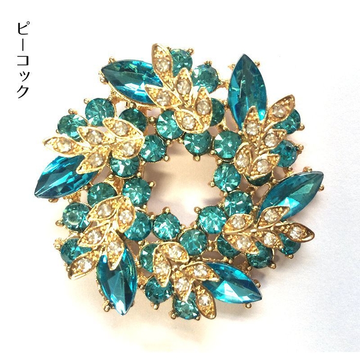 ブローチ ビジュー リース型ブローチ | PlusNao | 詳細画像7 