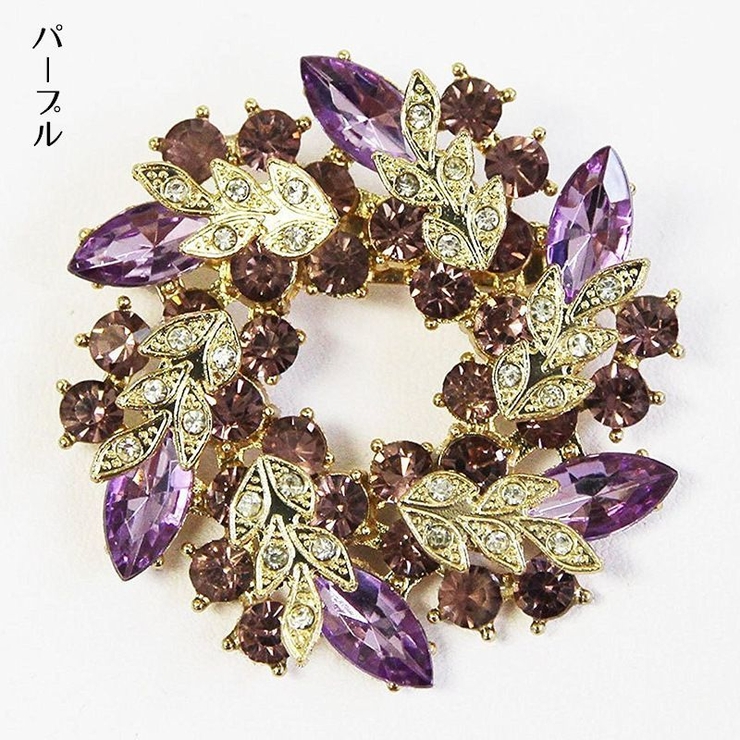 ブローチ ビジュー リース型ブローチ | PlusNao | 詳細画像8 