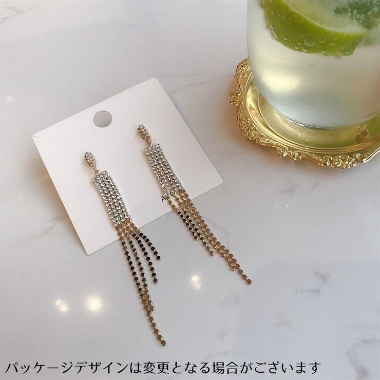 ロングピアス タッセルピアス ラインストーン | PlusNao | 詳細画像5