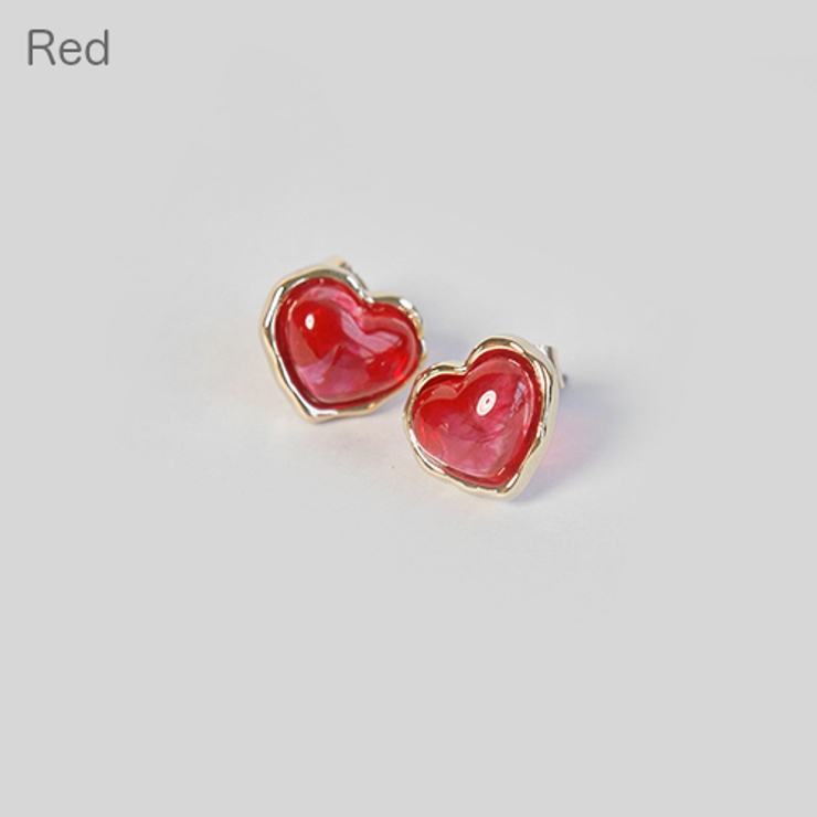 ゴールドエッジのハートピアス カラフル アクセサリー