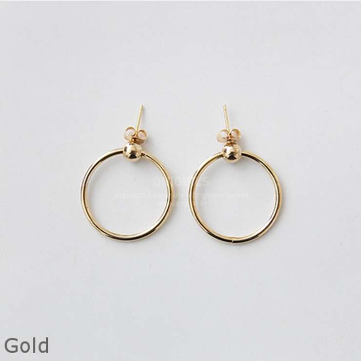 Gold | ボールドリングピアス ピアス 光沢感 | PREMIUM K