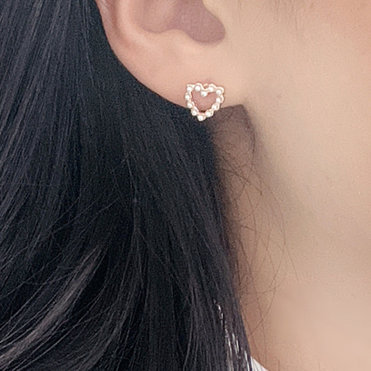 【美品】ハート型パール&ダイヤモンド ピアス 62361-1.jpg