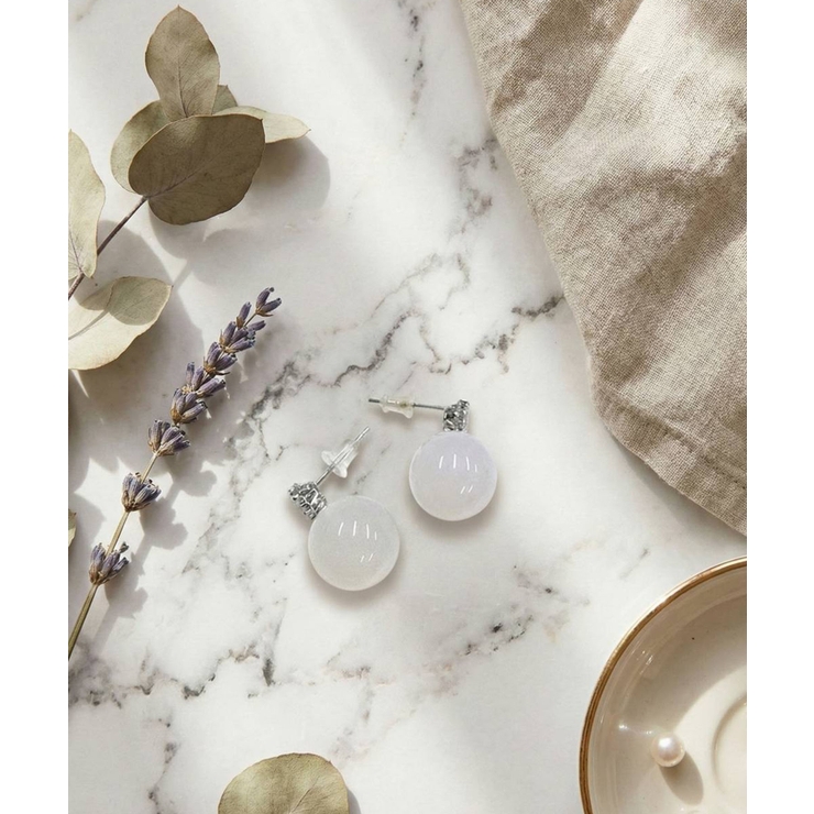 丸ラインストーン×透かしパールビーズピアス | Pumpkin  Port | 詳細画像3 