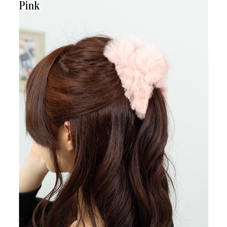 デニムファー ヘアクリップ