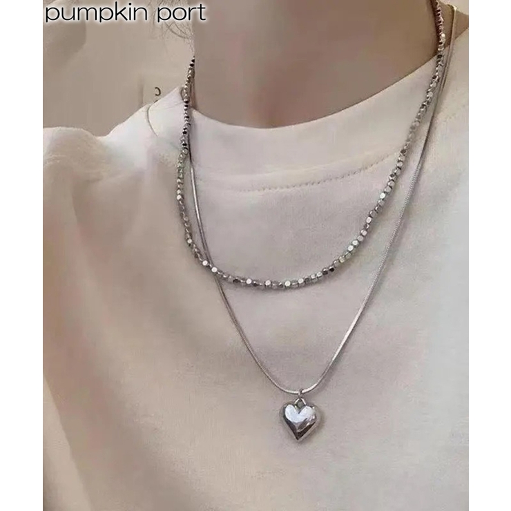 ハートヘッド ダブル ネックレス | Pumpkin  Port | 詳細画像1 