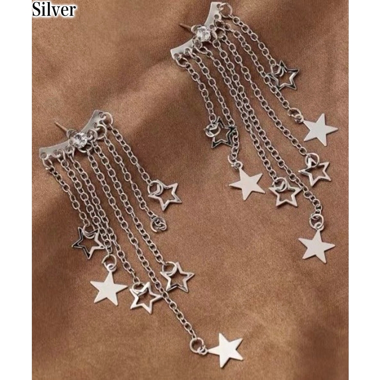 シルバー | Many Star フリンジロングピアス | Pumpkin  Port