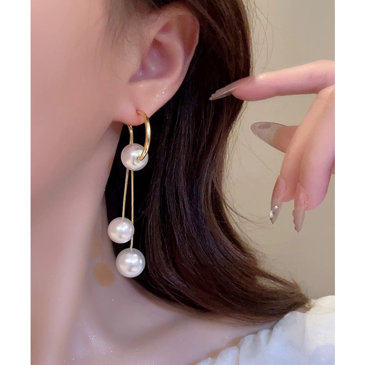 トリプルパール ロングピアス | Pumpkin  Port | 詳細画像6 