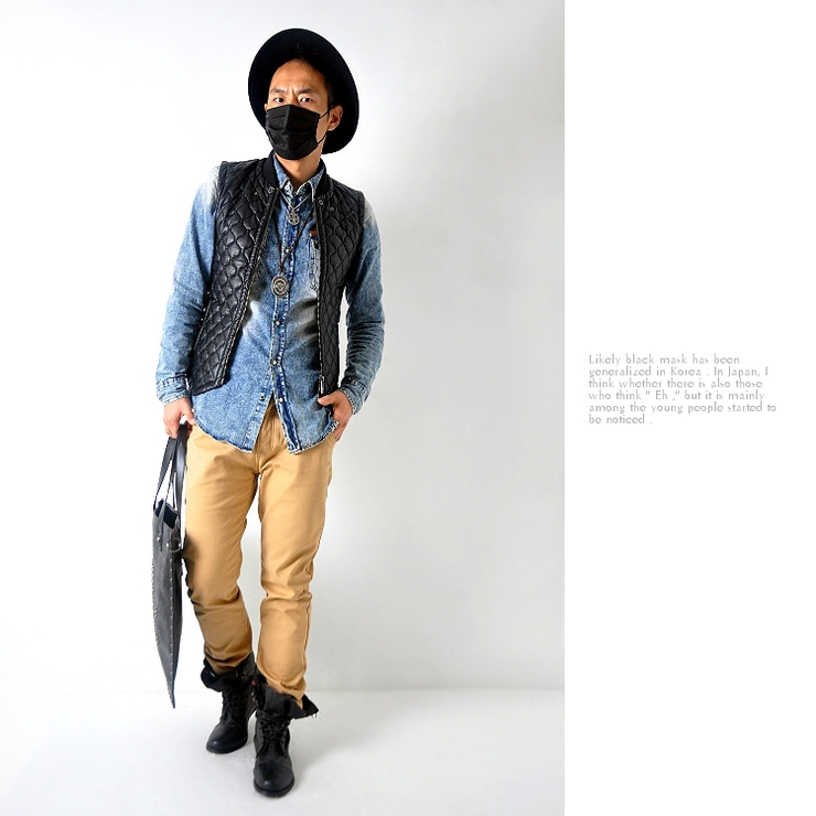 ブラックマスク 5枚SET ファッションマスク 使い捨て 黒 メンズ #A44 | RAiseNsE  | 詳細画像4 