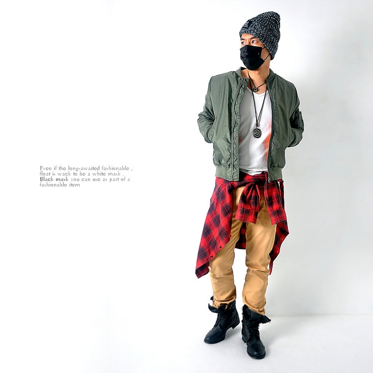 ブラックマスク 5枚SET ファッションマスク 使い捨て 黒 メンズ #A44 | RAiseNsE  | 詳細画像14 