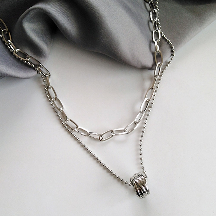 2連シルバーリングネックレス アクセサリー ネックレス ジュエリー 品番 Rkkw Rakuku ラクク のレディースファッション通販 Shoplist ショップリスト
