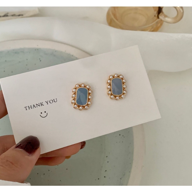 人工パール ストーン ピアス イヤリング 2type | RAKUku | 詳細画像3 