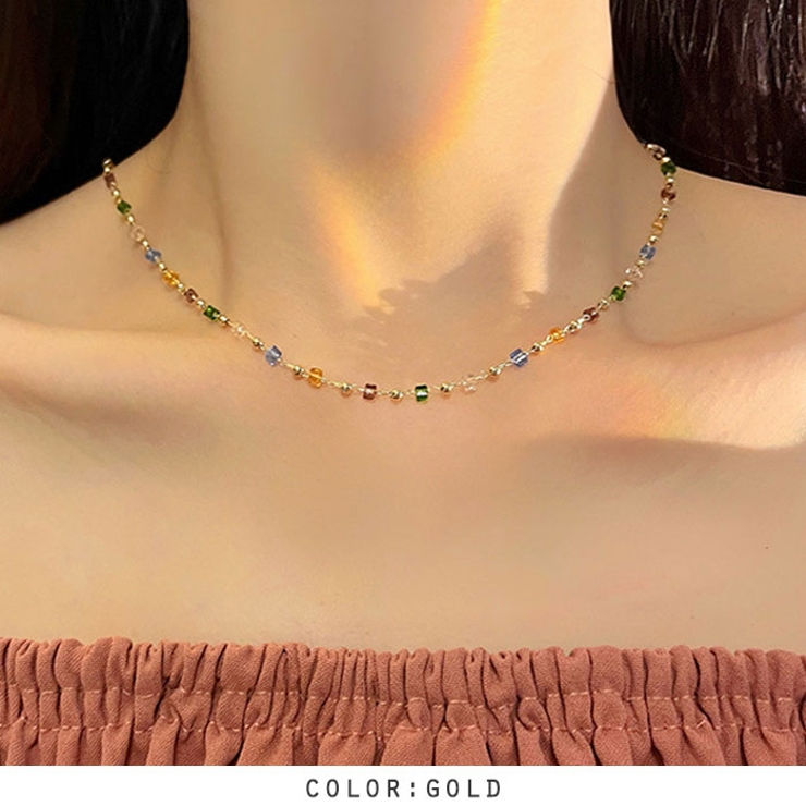 カラフルビーズチェーンネックレス[品番：RKKW0002705]｜RAKUku