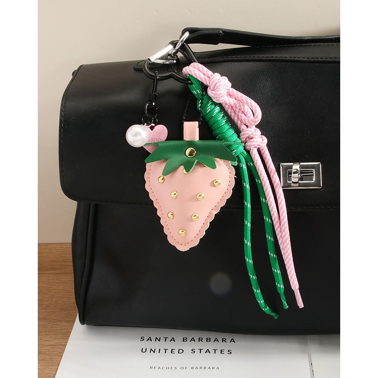 【大人気】いちご バッグチャーム キーリング ハート パール 韓国系 | RAKUku | 詳細画像2 