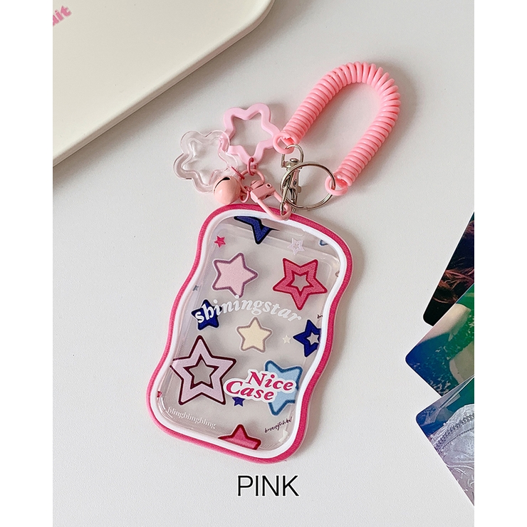 ピンク | 5color カードケース キーリング | RAKUku