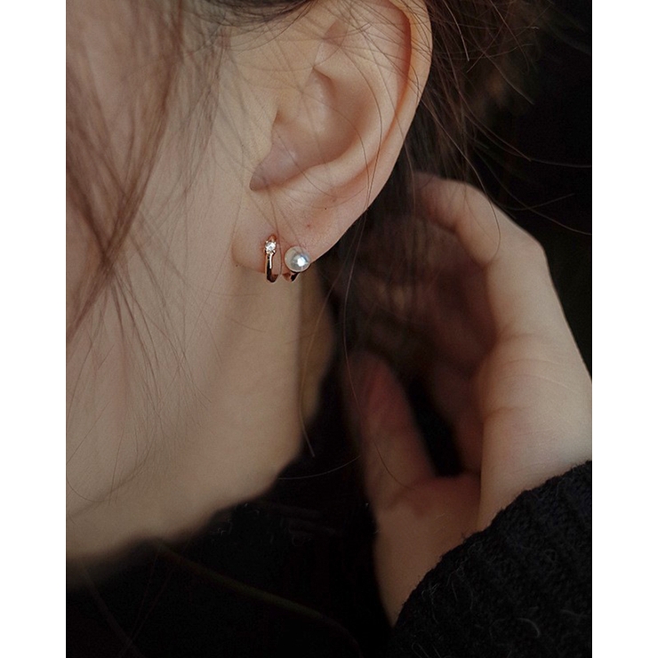 重ねづけ風 パールピアス パールイヤリング スタッドピアス | RAKUku | 詳細画像3 