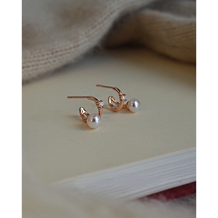 重ねづけ風 パールピアス パールイヤリング スタッドピアス | RAKUku | 詳細画像4 