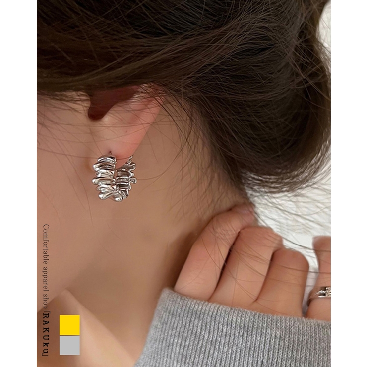 ウェーブピアス フープピアス | RAKUku | 詳細画像1 