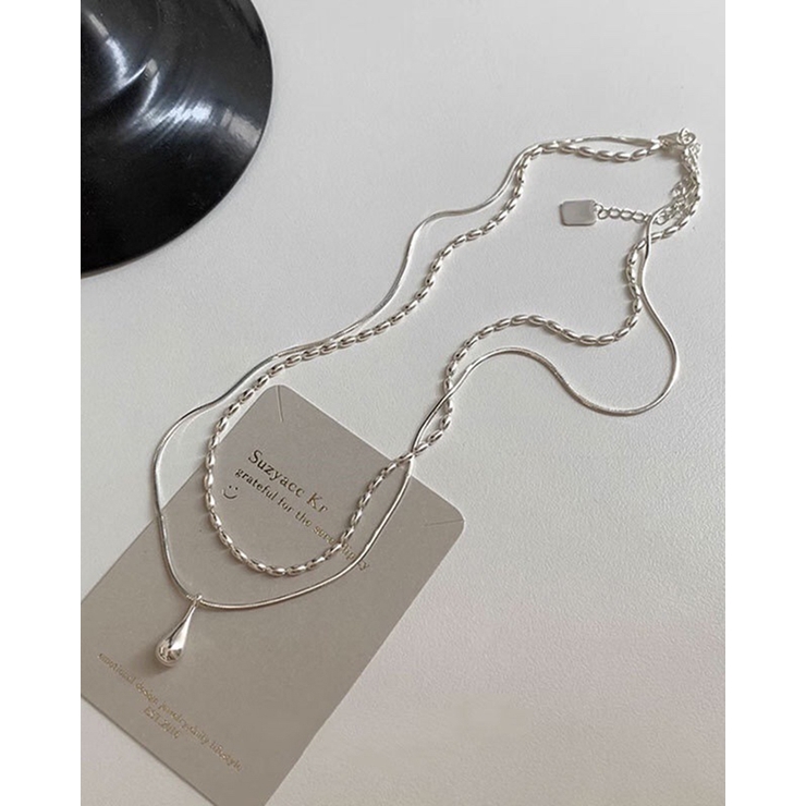 2連ネックレス 2重 ダブル しずく ボールチェーン | RAKUku | 詳細画像3 