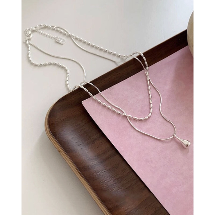 2連ネックレス 2重 ダブル しずく ボールチェーン | RAKUku | 詳細画像4 