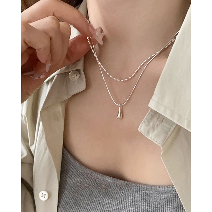 2連ネックレス 2重 ダブル しずく ボールチェーン | RAKUku | 詳細画像5 