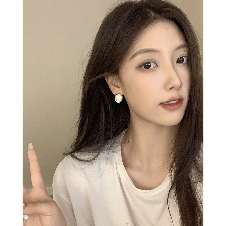 フレームフェイクパールピアス ゴールドフレーム シルバーフレーム  | RAKUku | 詳細画像3 