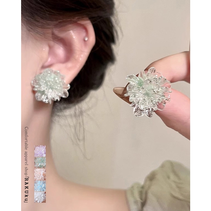 クリアフラワーピアス 両耳用 | RAKUku | 詳細画像1 