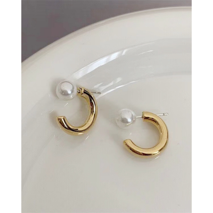 ゴールド | パールフープピアス 両耳用 | RAKUku