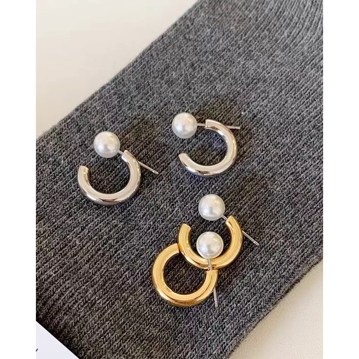 パールフープピアス 両耳用 | RAKUku | 詳細画像4 