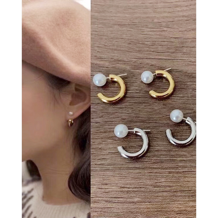 パールフープピアス 両耳用 | RAKUku | 詳細画像5 