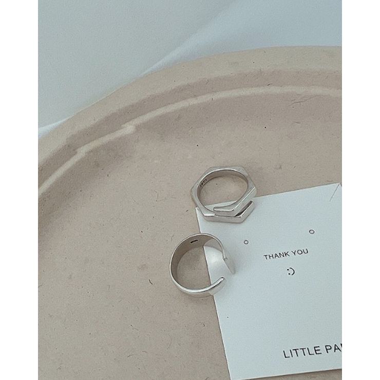 クロスオーバー アシメントリー オープンリング シルバーリング | RAKUku | 詳細画像2 