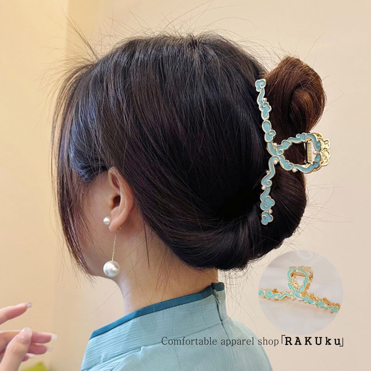 春 夏 ミントブルー ヘアクリップ バンズクリップ 韓国ファッション | RAKUku | 詳細画像1 