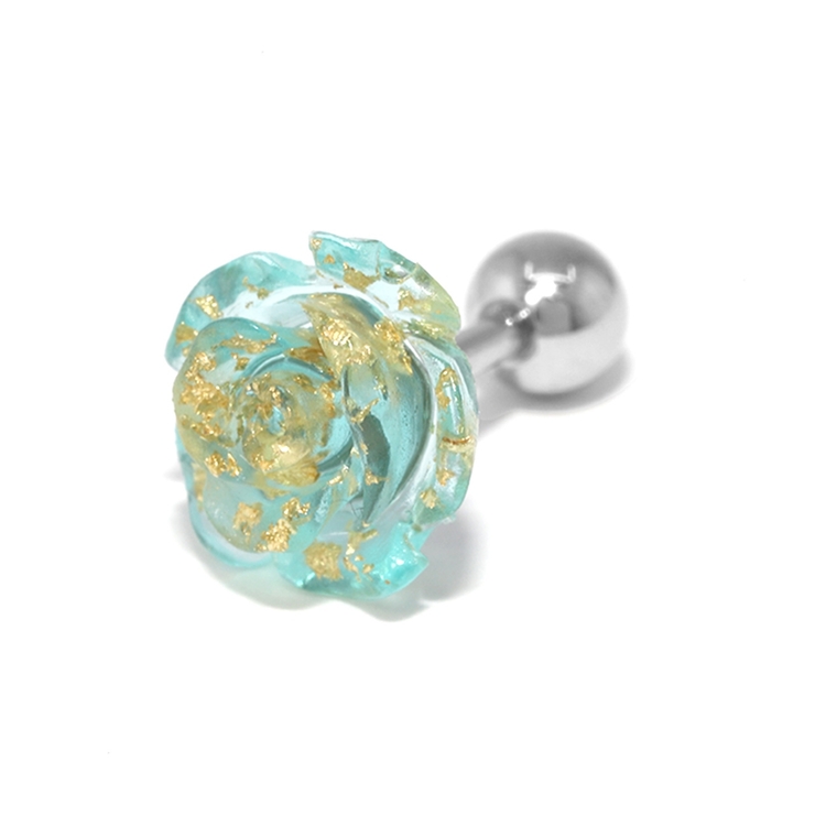 軟骨ピアス バラローズグリッターキラキラ 薔薇ストレートバーベル | ボディピアス専門店凛RIN | 詳細画像10 