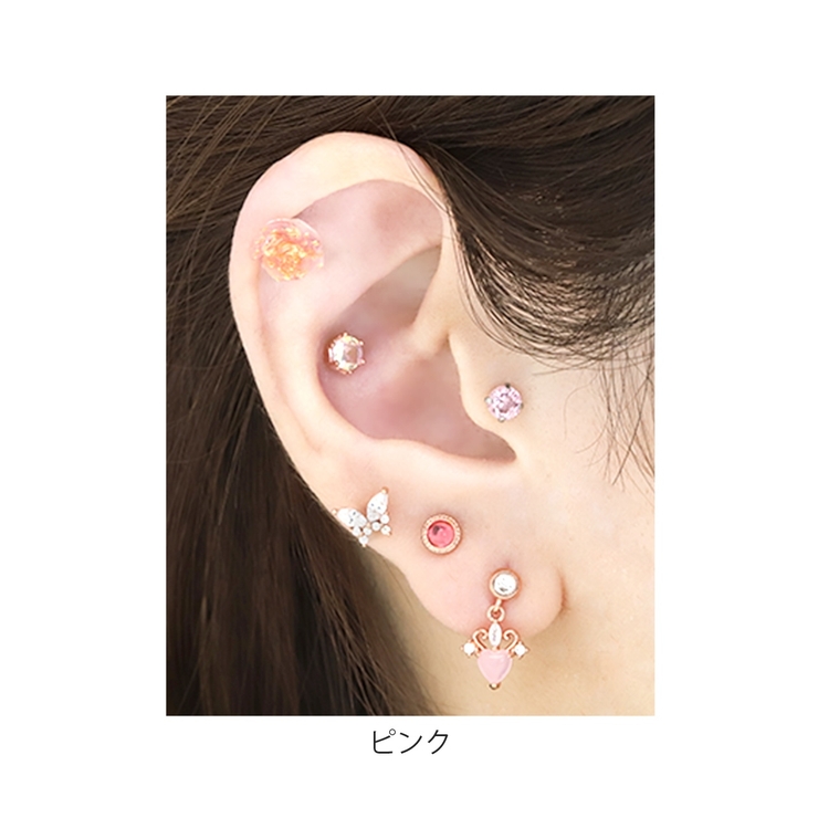軟骨ピアス バラローズグリッターキラキラ 薔薇ストレートバーベル | ボディピアス専門店凛RIN | 詳細画像5 