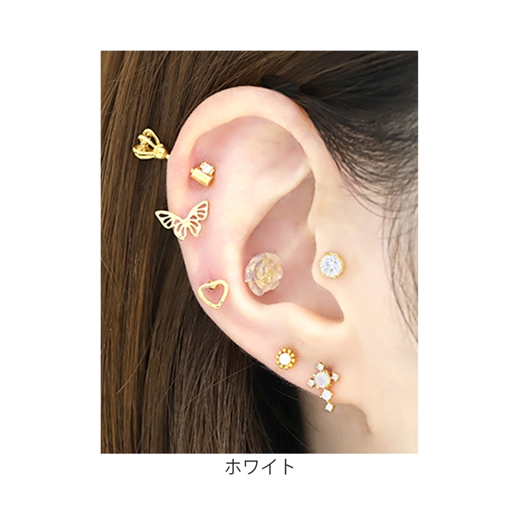 軟骨ピアス バラローズグリッターキラキラ 薔薇ストレートバーベル | ボディピアス専門店凛RIN | 詳細画像8 