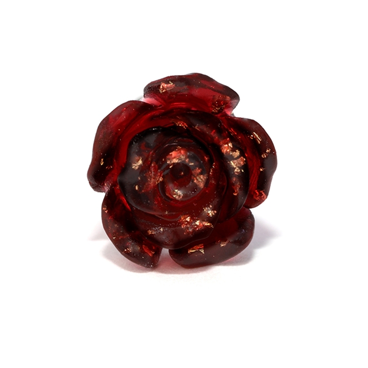 レッド | 軟骨ピアス バラローズグリッターキラキラ 薔薇ストレートバーベル | ボディピアス専門店凛RIN