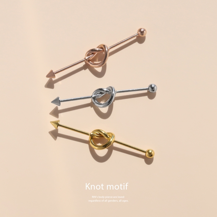軟骨ピアス ノットデザイン結び目 シンプルオシャレインダストリアル | ボディピアス専門店凛RIN | 詳細画像2 