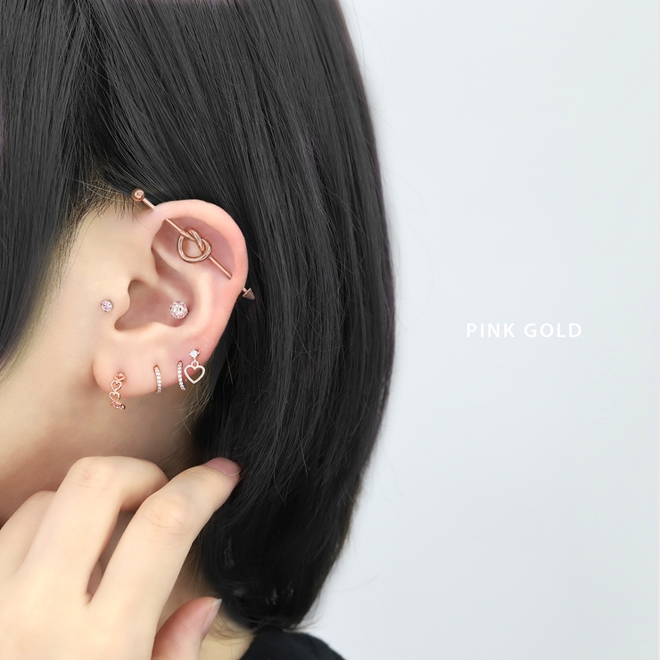 ノットピアス K18 SNAKE KNOT ダイヤモンド ピアス