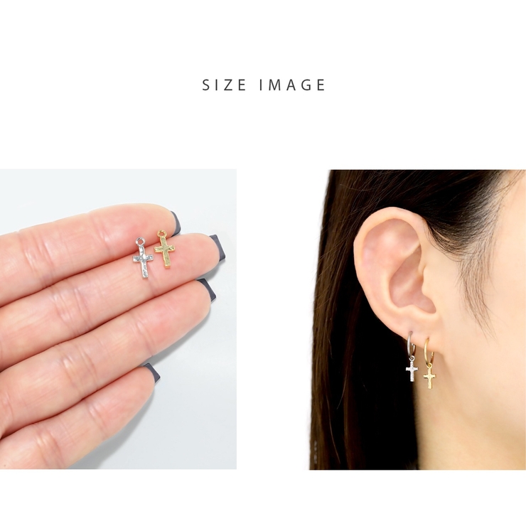 軟骨ピアスチャームボディピアス クロス十字架シルバー ゴールド[品番