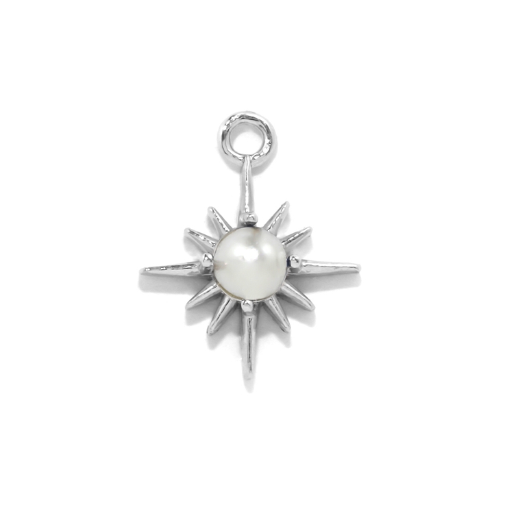 6月・パール | チャーム 誕生石カラースター ガラスアレンジパーツ | ボディピアス専門店凛RIN