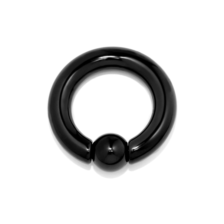 ブラック・14mmx8mm | [4G]軟骨ピアス ラージゲージリングサージカルステンレス黒ブラックピンクゴール… | ボディピアス専門店凛RIN