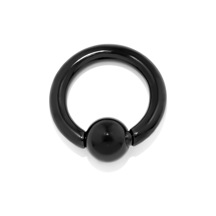ブラック・14mmx8mm | [8G]軟骨ピアス キャプティブビーズリング ラージゲージリングサージカルステン… | ボディピアス専門店凛RIN