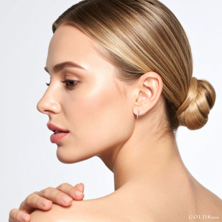 ボディピアス 24金セグメントリングフープ リングピアスピンクゴールド本物24K | ボディピアス専門店凛RIN | 詳細画像5 