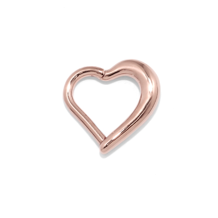 ピンクゴールド | 軟骨ピアス ハートワンタッチ セグメントクリッカー24金ピンクゴールド | ボディピアス専門店凛RIN